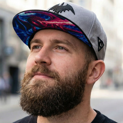 Fire Dragon Snapback - Grau/Schwarz