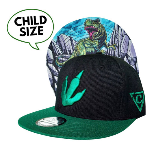 T-rex Snapback Talla Niño - Negra / Verde