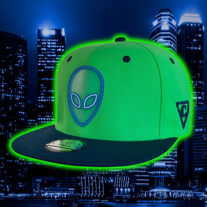 Alien Attack Snapback - Neon Green/Dark Blue