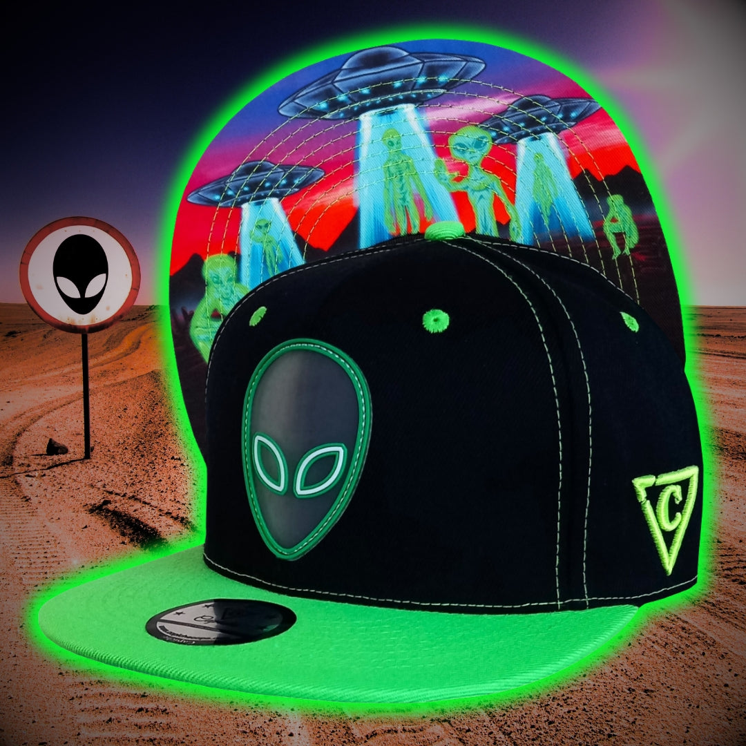 Alien Invasion Snapback - Black/Green | CAPICHE CAPS