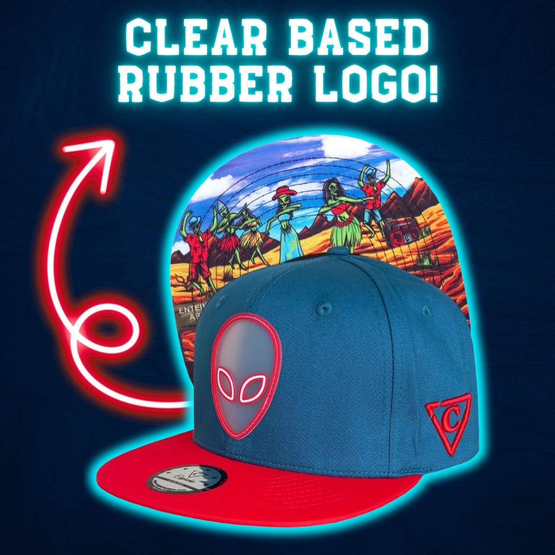 Snapback Hat With Clear Based Rubber Alien Logo From Capiche Caps