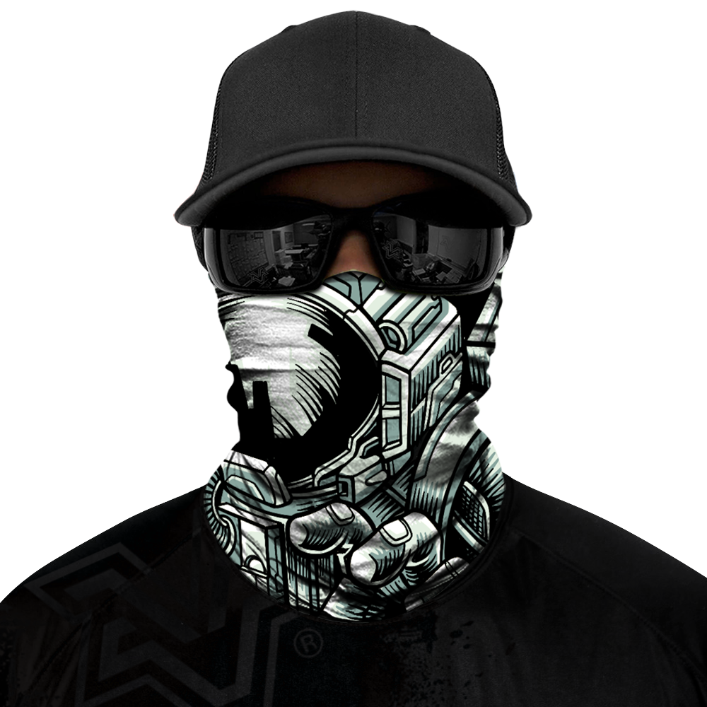 Astronaut in Space Biker Mask - Grey