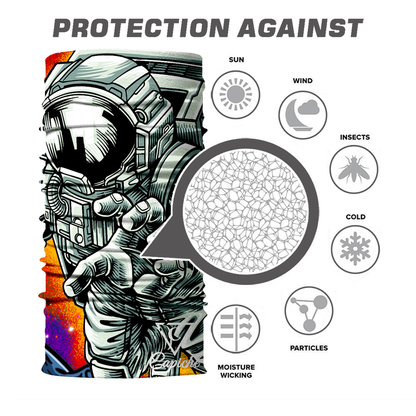 Astronaut in Space Biker Mask - Grey