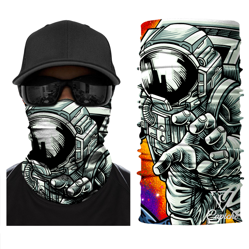 Astronaut in Space Biker Mask - Grey