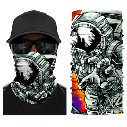Astronaut in Space Biker Mask - Grey