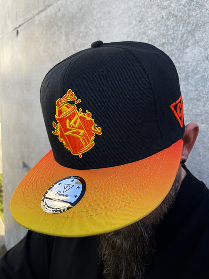 Beatboxer Snapback - Black/Orange Ombre