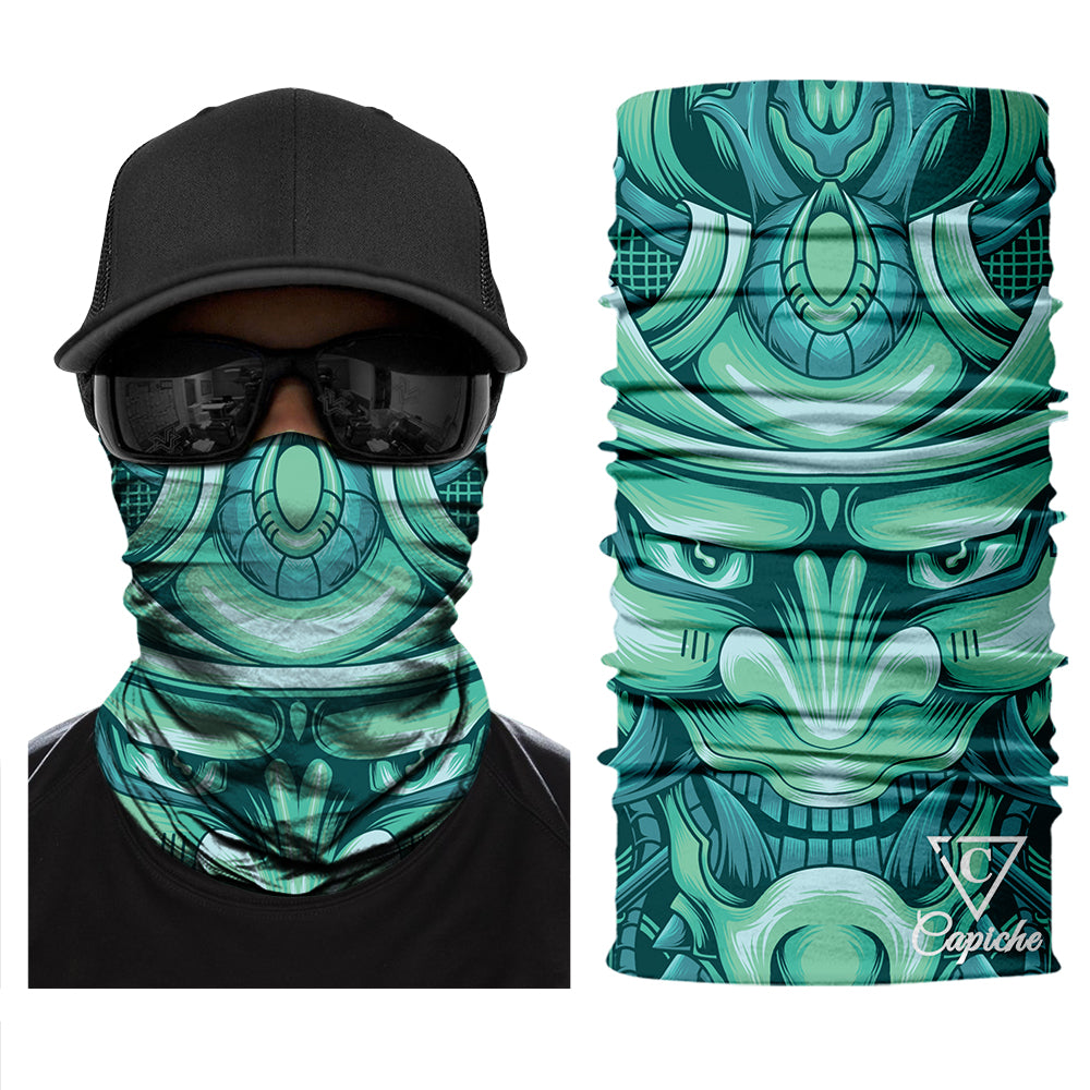 Green Samurai Biker Mask - Green