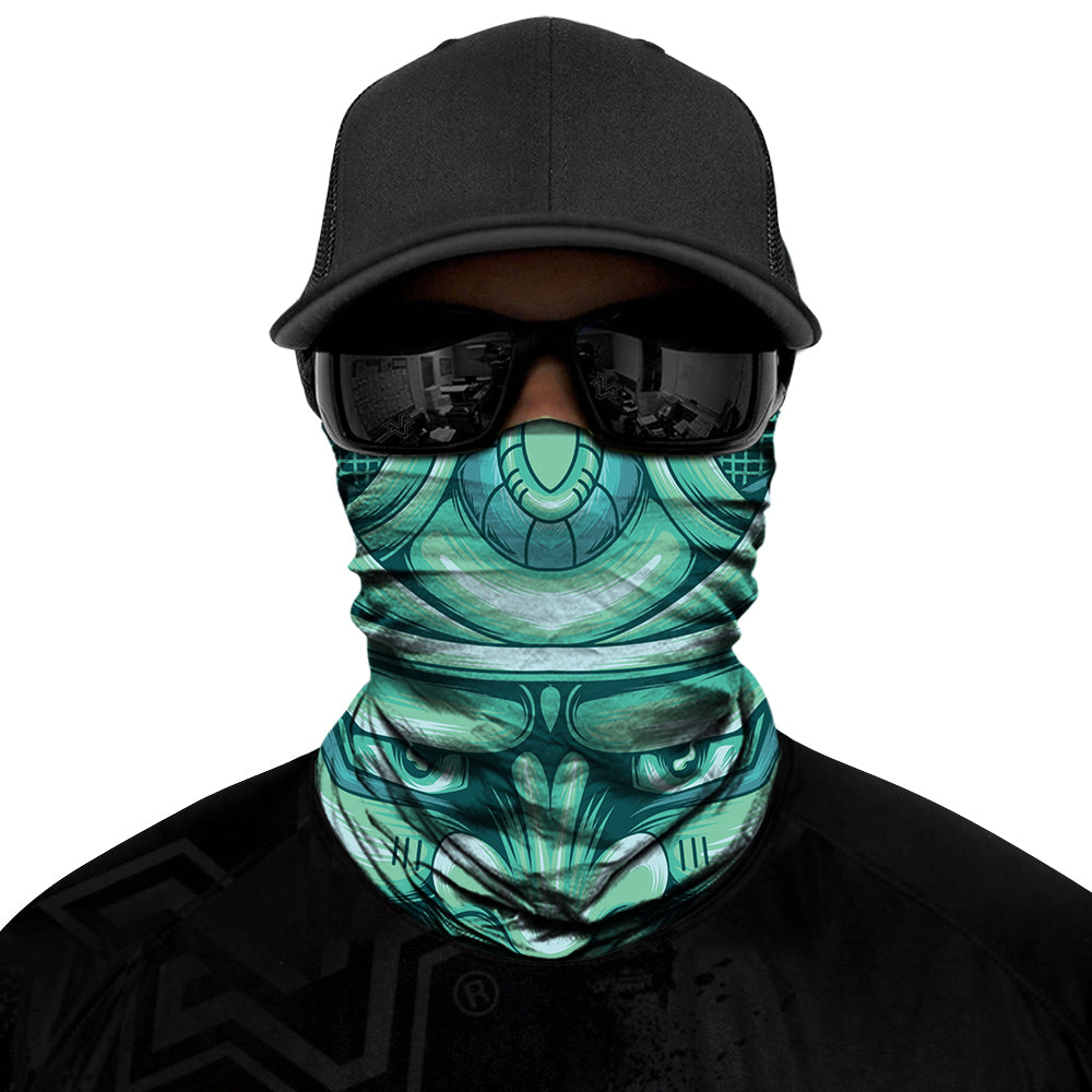 Green Samurai Biker Mask - Green