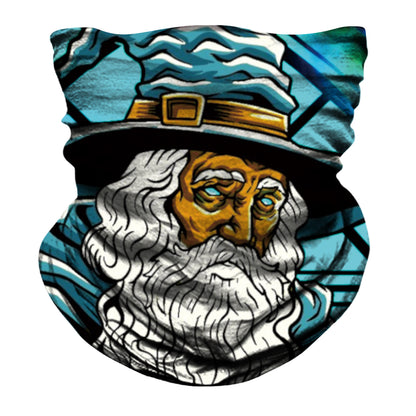 Lost Wizard Biker Mask - White/Blue