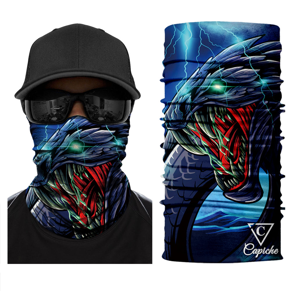 Basilisk Biker Mask - Blue