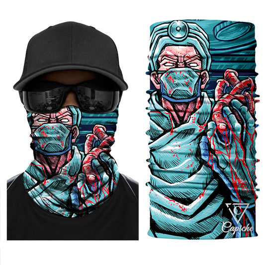 Cursed Doctor Bikermasker - Blauw