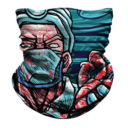 Cursed Doctor Biker Mask - Blue