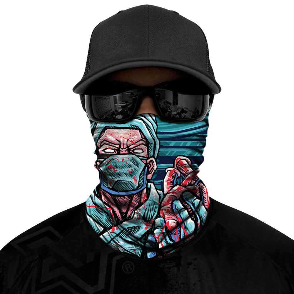 Cursed Doctor Biker Mask - Blue