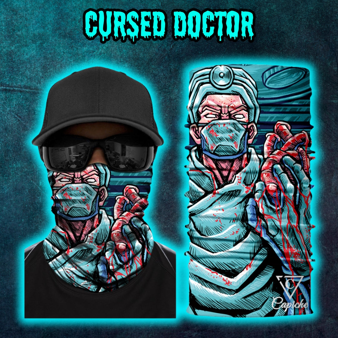 Cursed Doctor Biker Mask - Blue