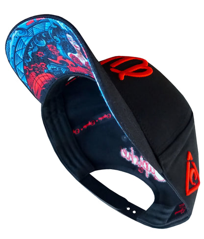 Zodiac Virgo Curved Cap - Black/Red - Capiche Caps Zodiac