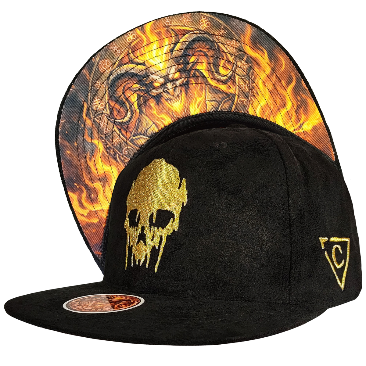 [Oct 30] Black Demon Snapback - Black Suede & Golden Thread