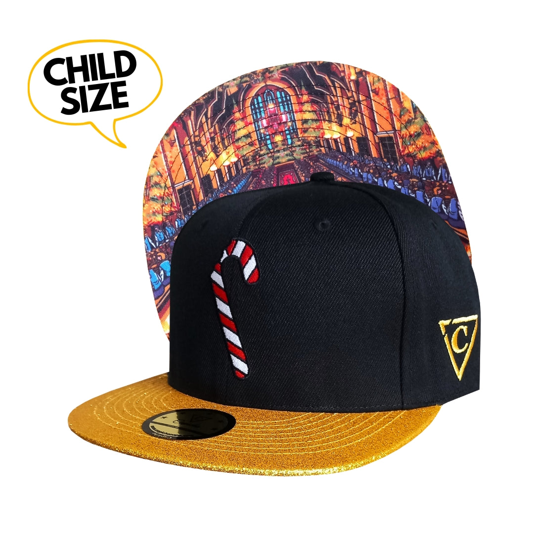 Black Kids Snapback with Gold Glitter Brim from Harry Potter Inspired Collection from Capiche Caps