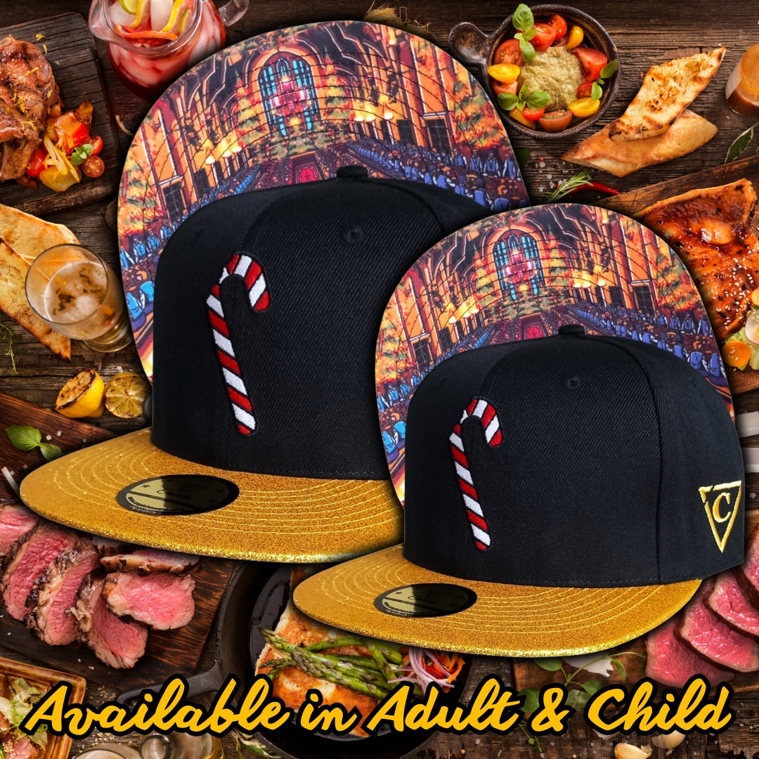 Black Kids Snapback with Gold Glitter Brim from Harry Potter Inspired Collection from Capiche Caps