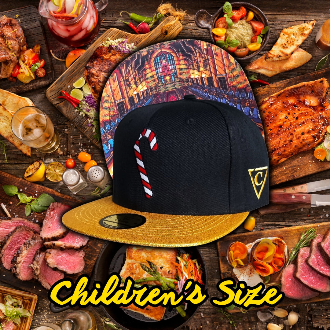 Black Kids Snapback with Gold Glitter Brim from Harry Potter Inspired Collection from Capiche Caps