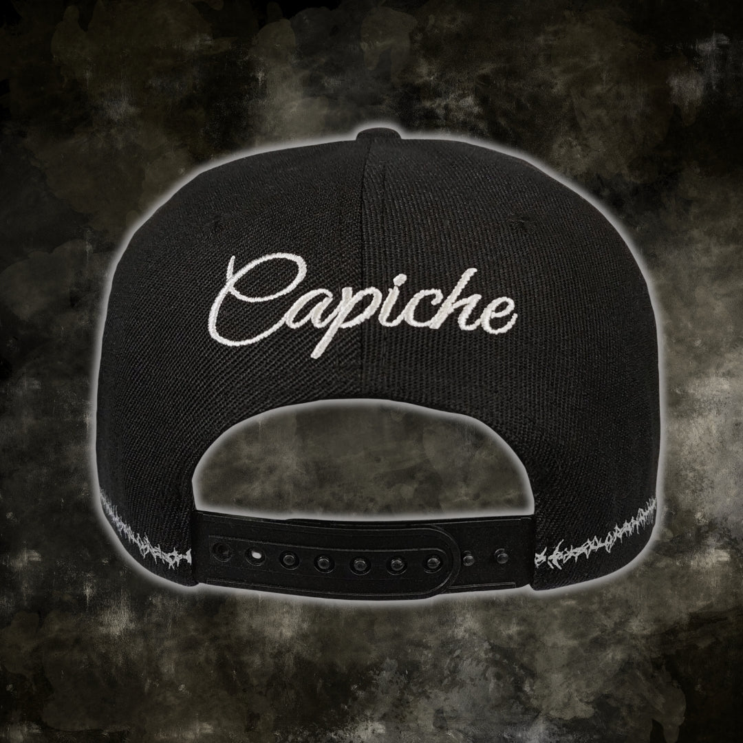 Cappellino Snapback Tribal Skull - Nero/Filo spinato
