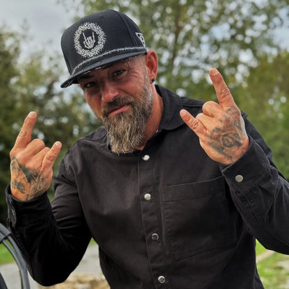 Cappellino Snapback Tribal Skull - Nero/Filo spinato