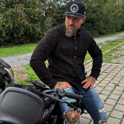 Cappellino Snapback Tribal Skull - Nero/Filo spinato