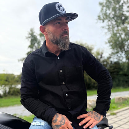 Cappellino Snapback Tribal Skull - Nero/Filo spinato