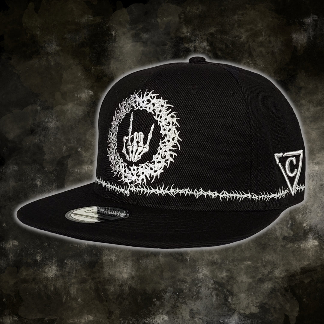 Cappellino Snapback Tribal Skull - Nero/Filo spinato