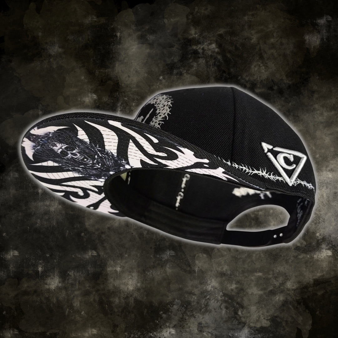 Cappellino Snapback Tribal Skull - Nero/Filo spinato