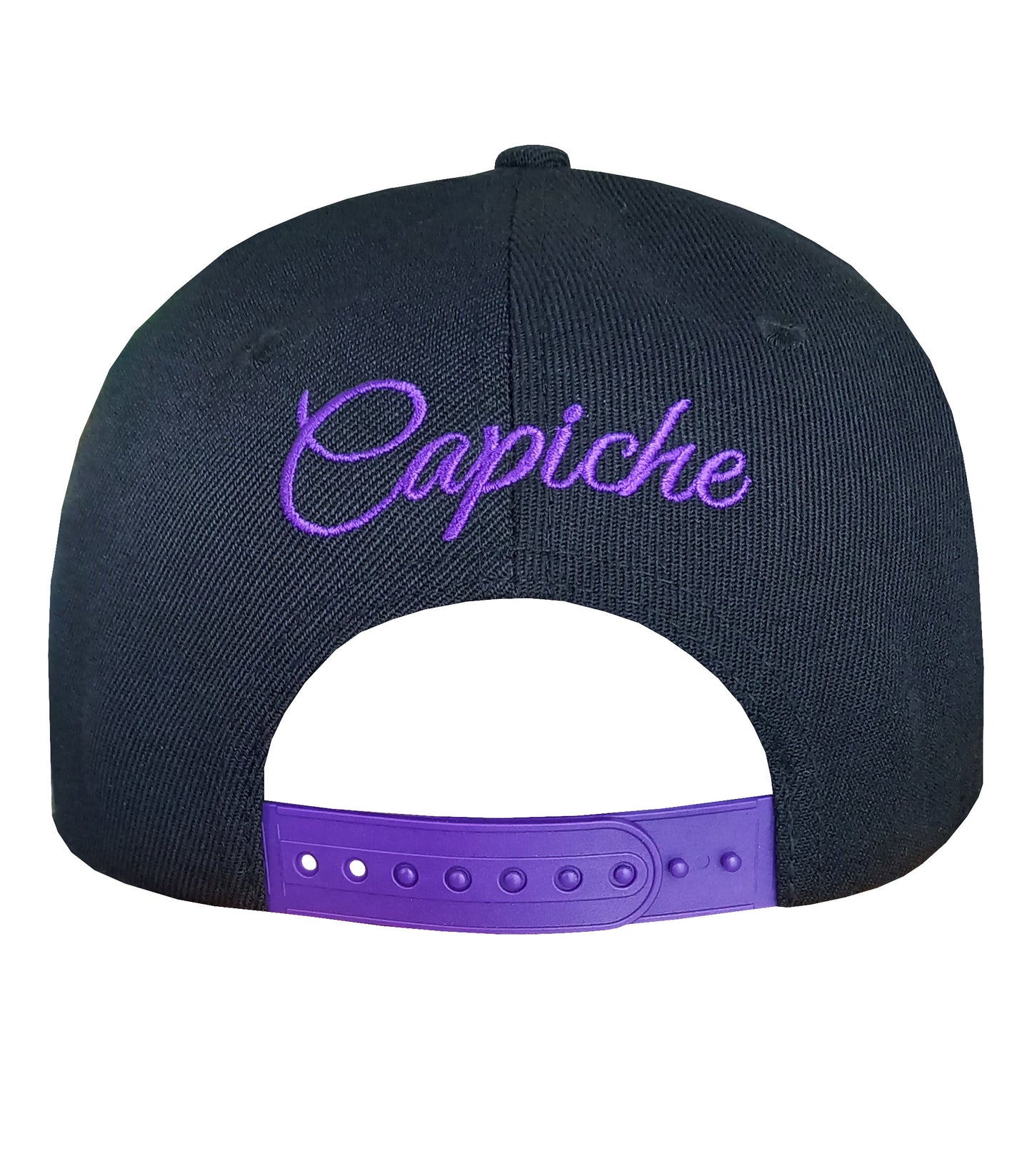 Back View of Black Alien Snapback Hat with Purple Details from Capiche Caps