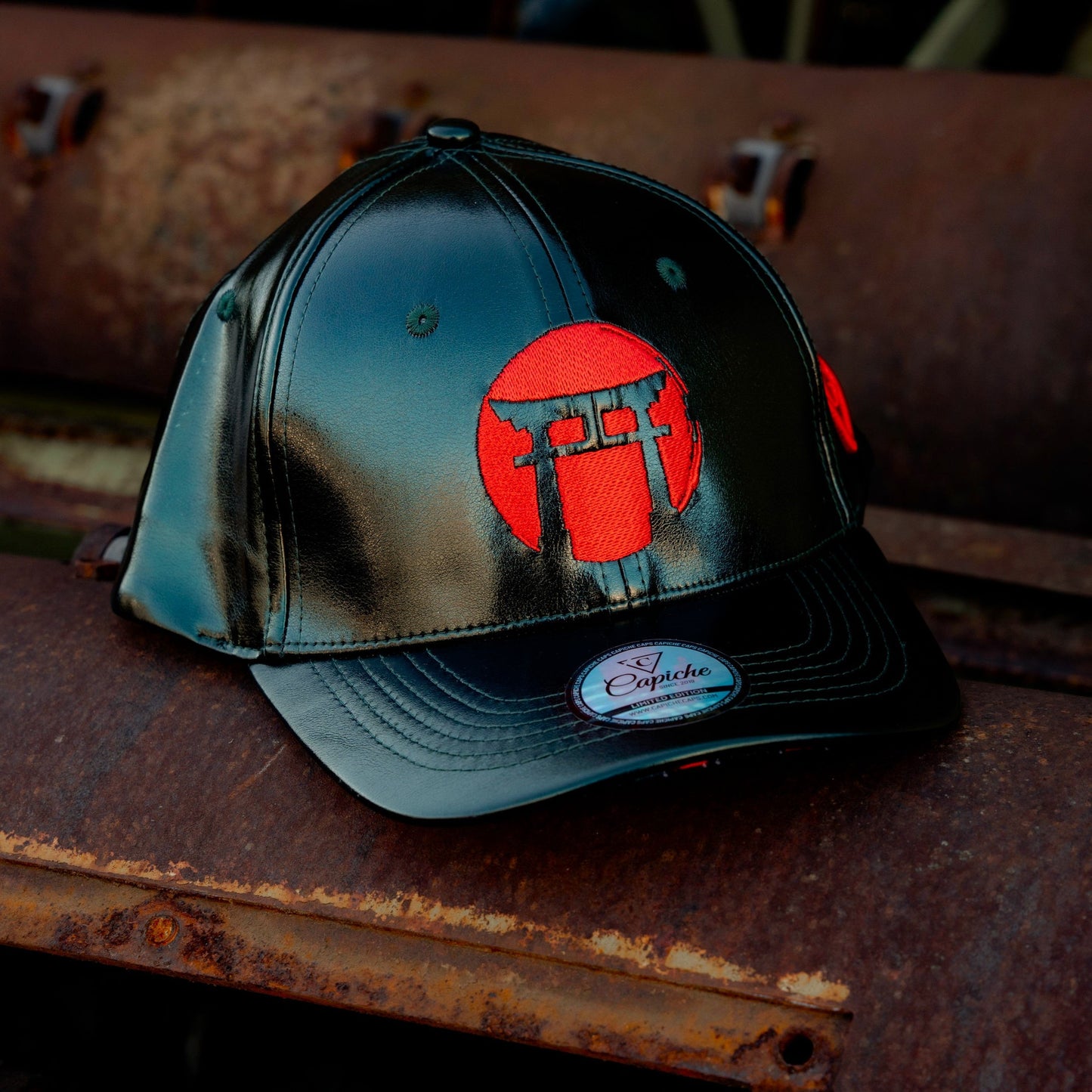 LIMITED EDITION Chrome Samurai Curved Cap - Deep Green Oil Crackling Metallic