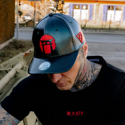 LIMITED EDITION Chrome Samurai Curved Cap - Deep Green Oil Crackling Metallic