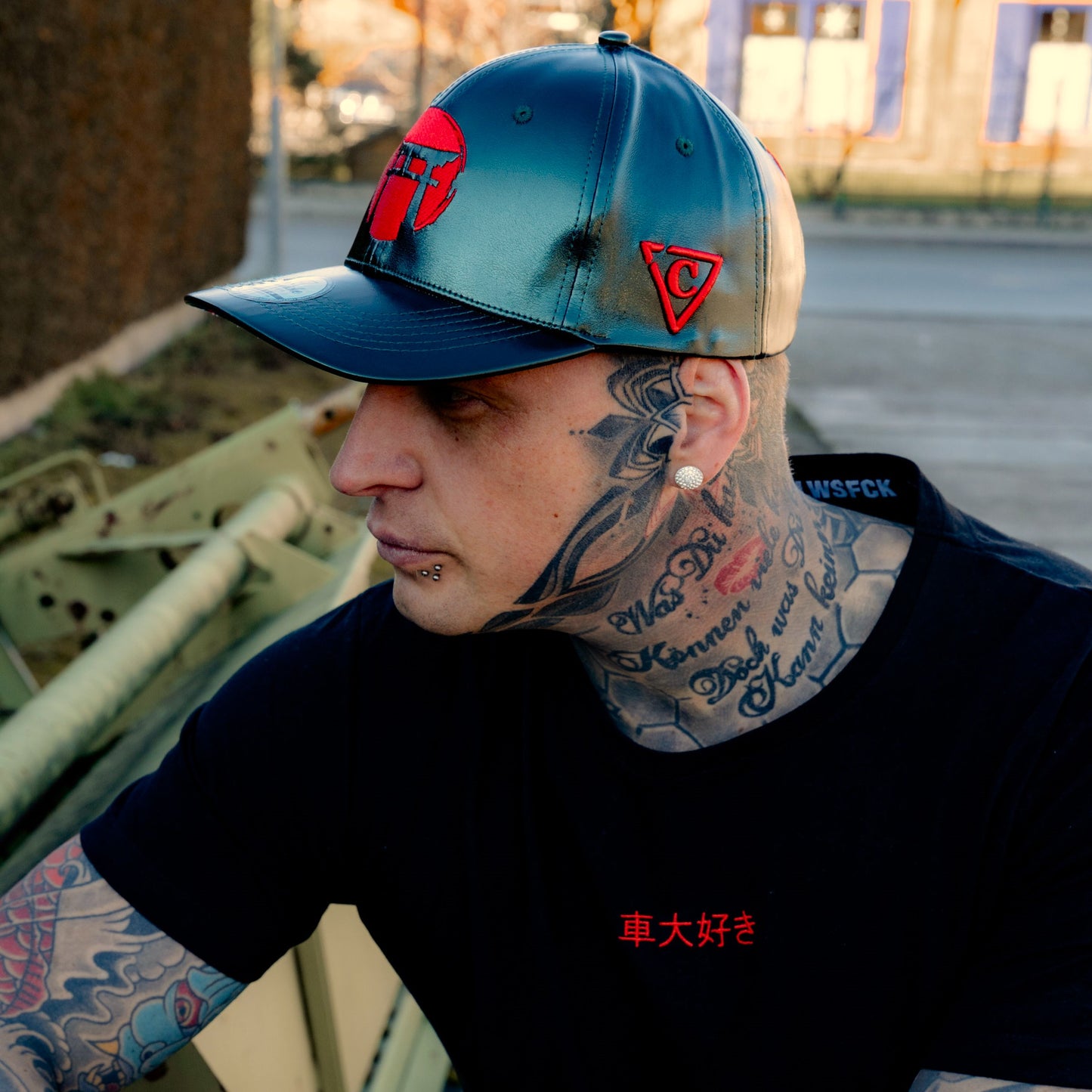 LIMITED EDITION Chrome Samurai Curved Cap - Deep Green Oil Crackling Metallic