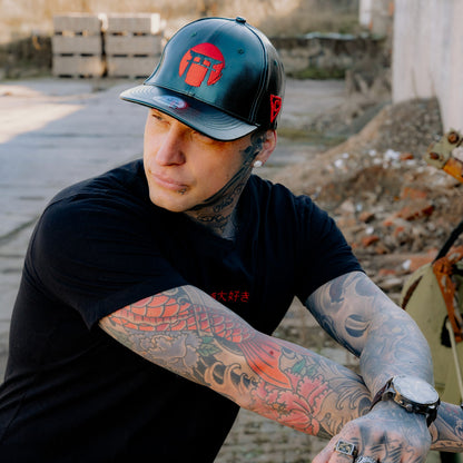 LIMITED EDITION Chrome Samurai Curved Cap - Deep Green Oil Crackling Metallic