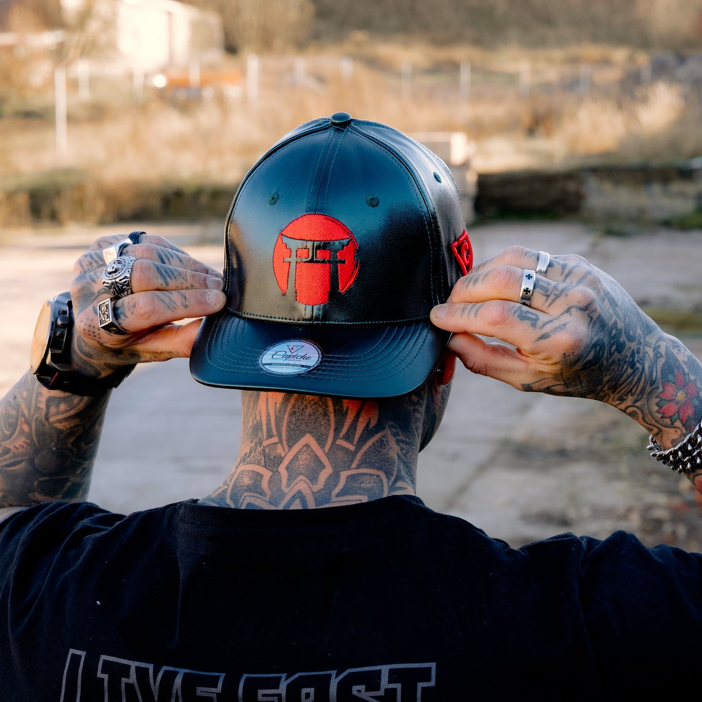 LIMITED EDITION Chrome Samurai Curved Cap - Deep Green Oil Crackling Metallic