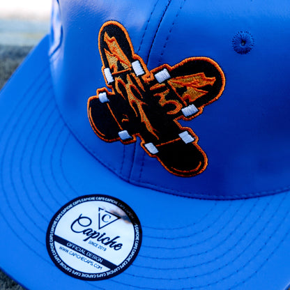 [JAN 9] Ride With Us Snapback - Blue Artificial Leather