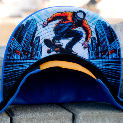 [JAN 9] Ride With Us Snapback - Blue Artificial Leather