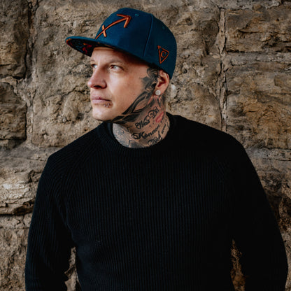 Zodiac Sagittarius Snapback - Petrol Blue Felt