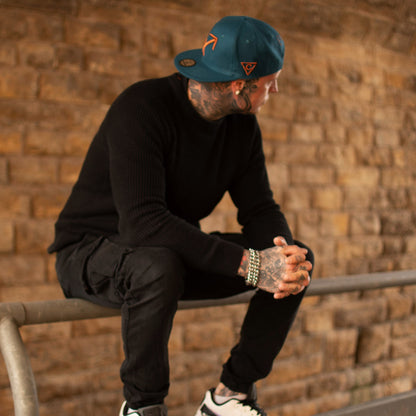 Zodiac Sagittarius Snapback - Petrol Blue Felt