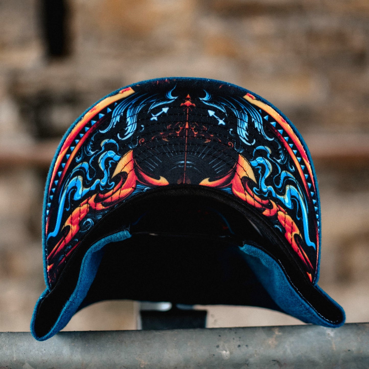 Zodiac Sagittarius Snapback - Petrol Blue Felt