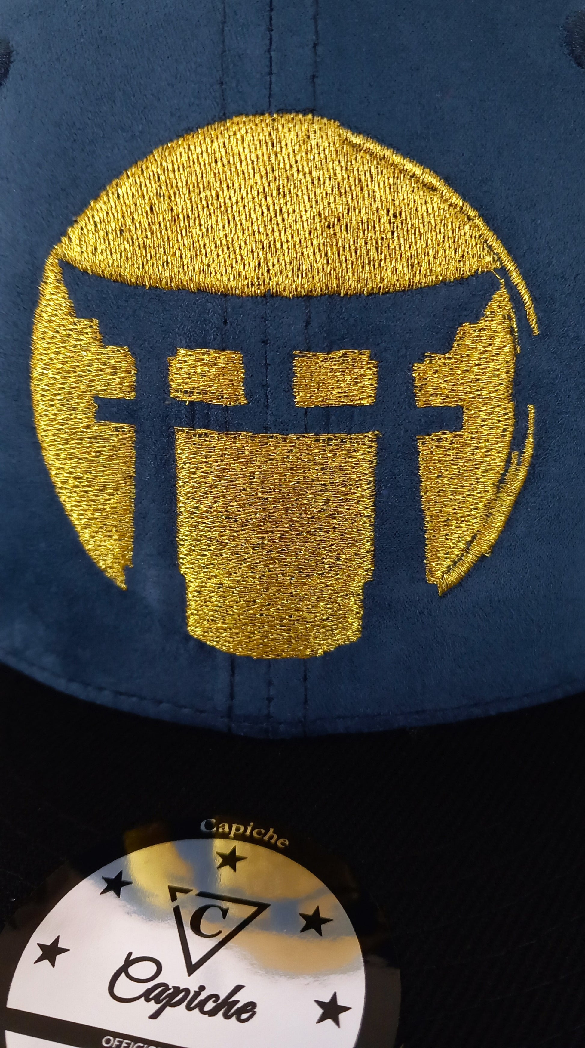 Blue Samurai Snapback - Suede/Golden Thread - Capiche Caps Snapback