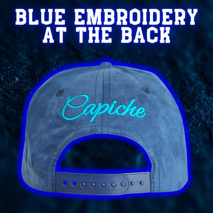 Blue Samurai Snapback - Suede/Golden Thread - Capiche Caps Snapback