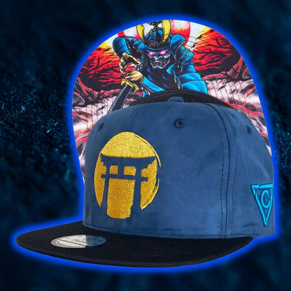 Blue Samurai Snapback - Suede/Golden Thread - Capiche Caps Snapback