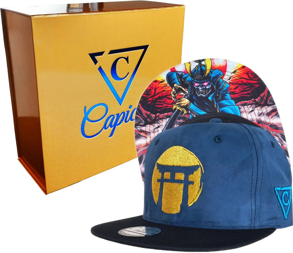 Snapback Thread Cap Blue Samurai Snapback - Suede/Golden Thread | CAPICHE CAPS