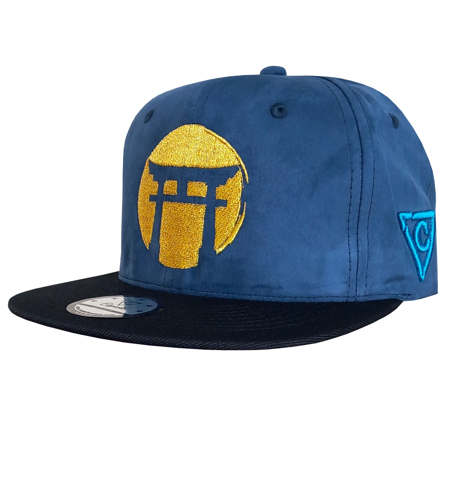 Blue Samurai Snapback - Suede/Golden Thread - Capiche Caps Snapback