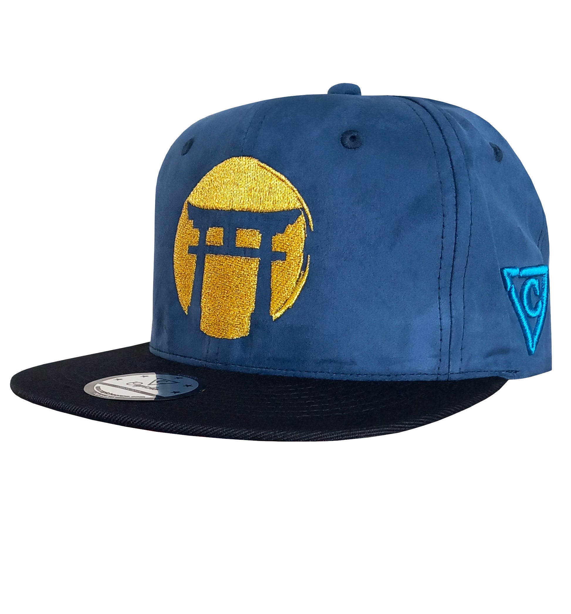 Blue Samurai Snapback - Suede/Golden Thread - Capiche Caps Snapback