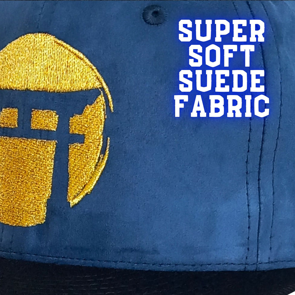 Blue Samurai Snapback - Suede/Golden Thread | CAPICHE CAPS