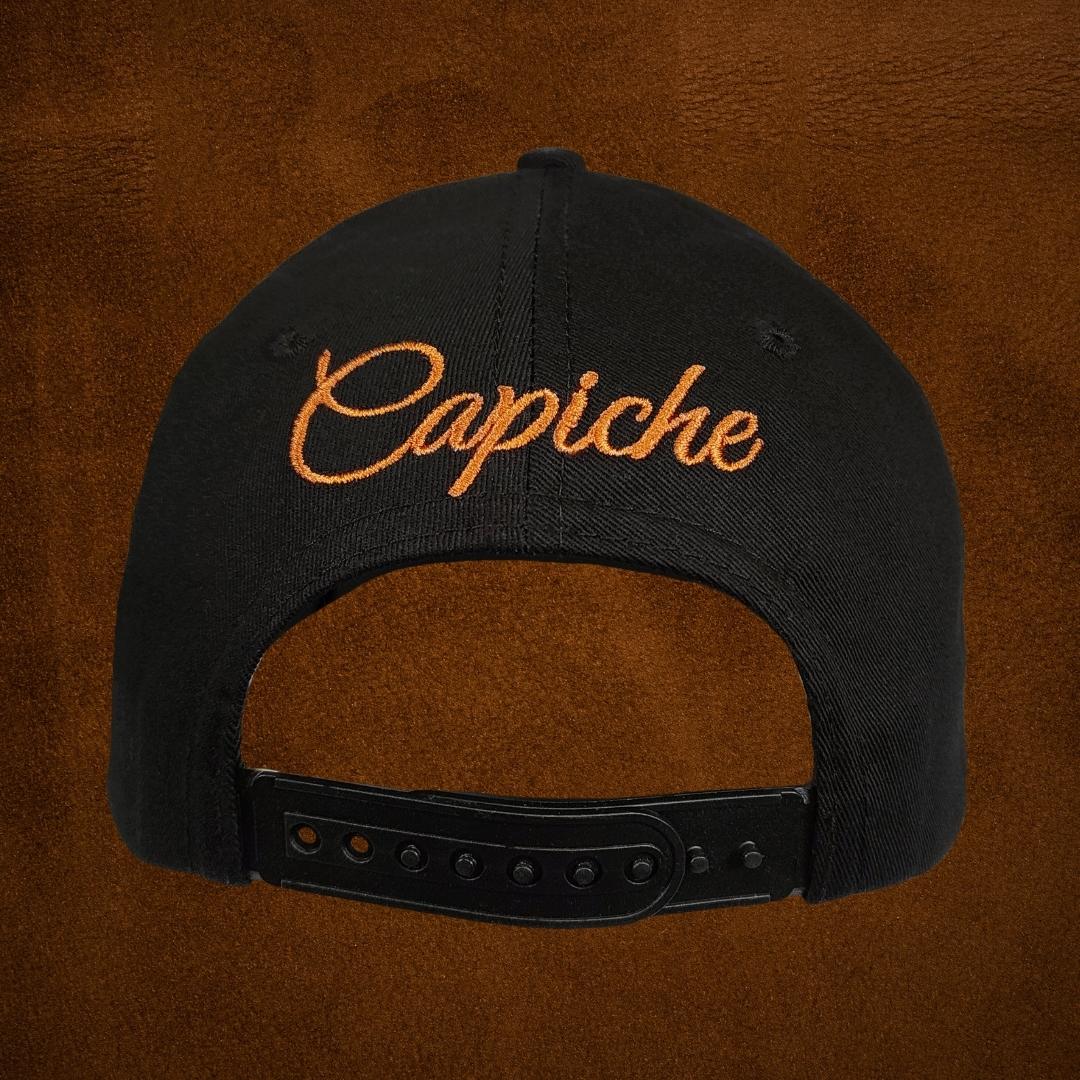 Chopper Curved Cap - Black/Brown Leather Patch Logo
