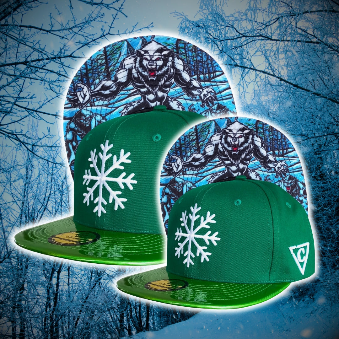 Limited Christmas Snapback Green Ice Beast from Capiche Caps