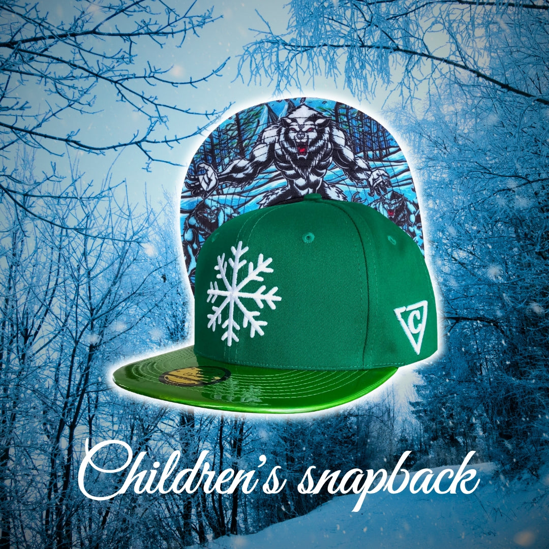 Limited Christmas Snapback Green Ice Beast Child Size from Capiche Caps